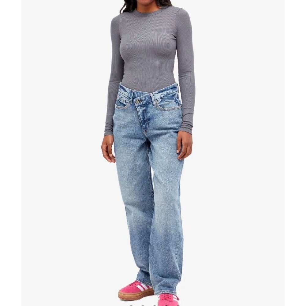 Good American Good '90S Wide Leg | Relax Crossover Jeans GNICOW384T Size 4/27